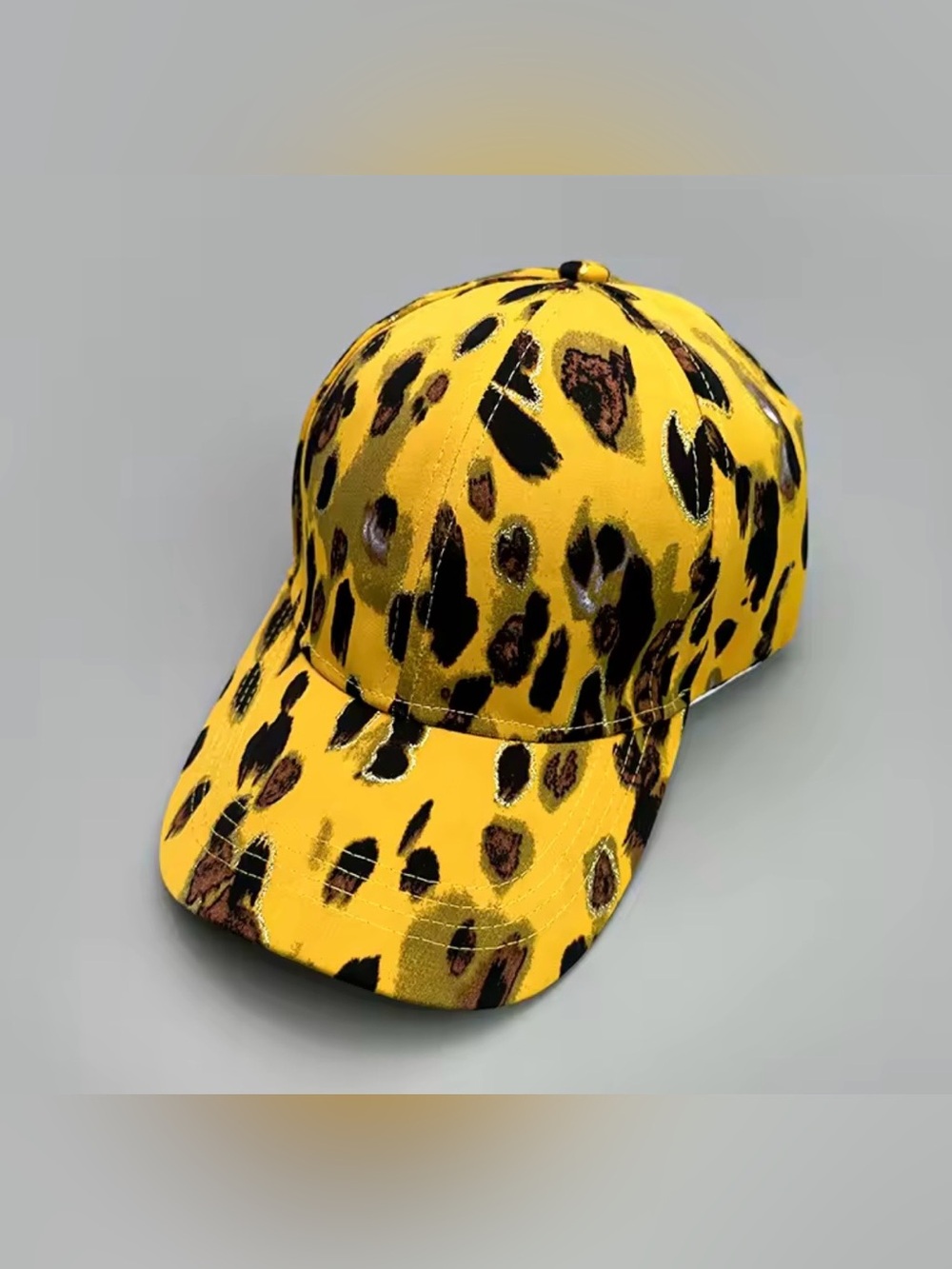 Yellow Leopard Print Kids Baseball Cap